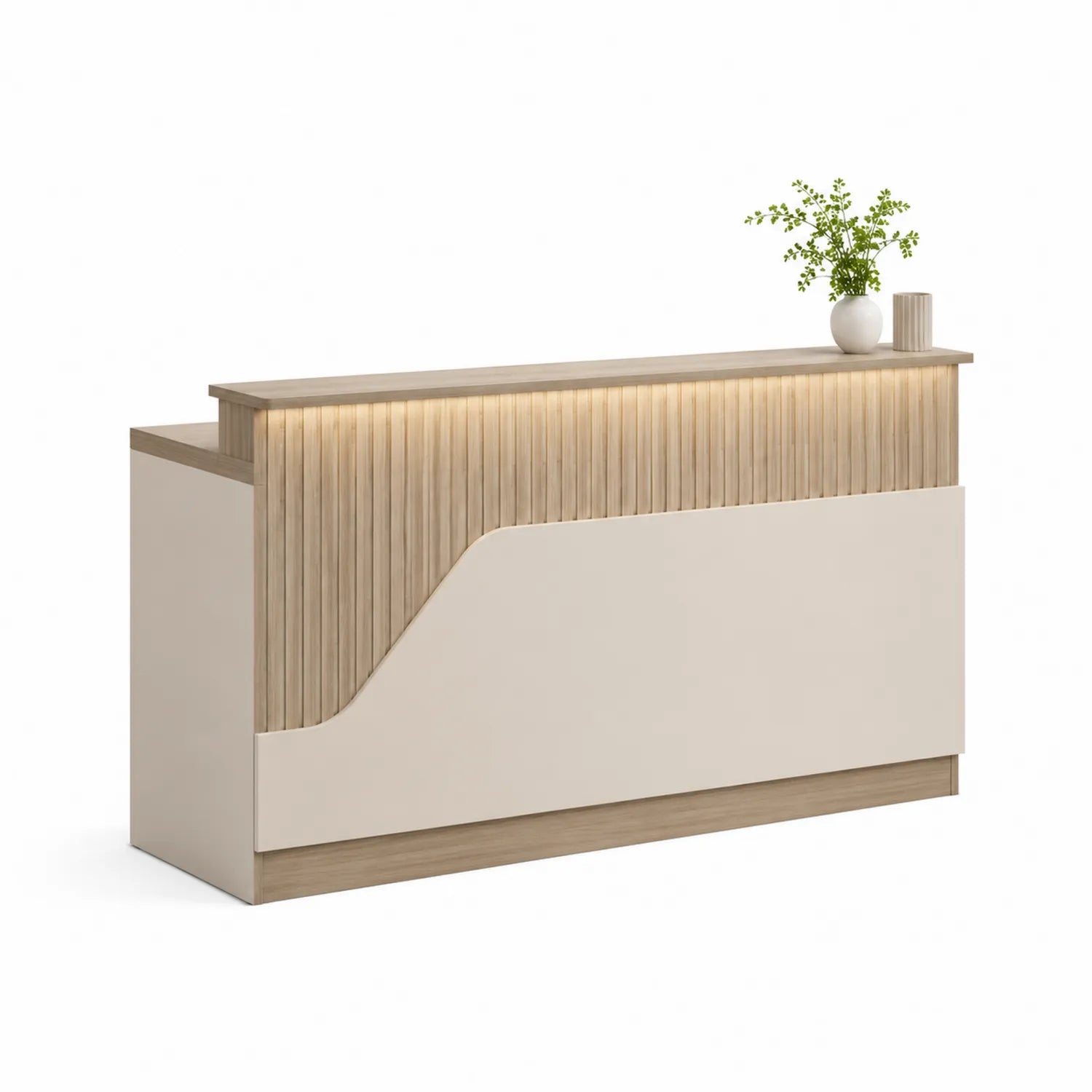 Comptoir de réception MDF Beige avec Éclairage LED