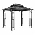 Pavillon en acier noir 300 x 300 cm