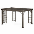Pergola en aluminium marron 300x400x250 cm