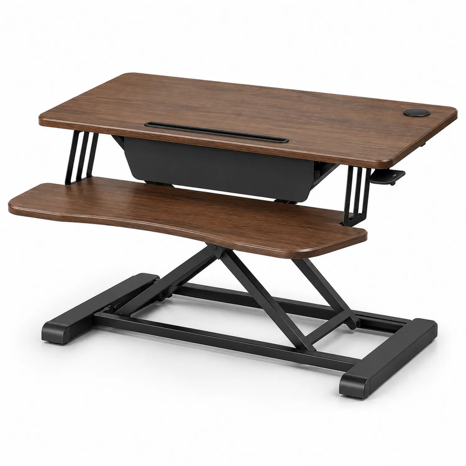 Bureau assis-debout réglable bois et métal