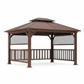 Pavillon de jardin en métal marron 300x400x270 cm