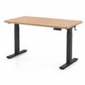 Bureau assis-debout électrique en bois et acier noir 120x60 cm