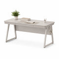 Bureau rectangulaire en mélamine blanc avec tiroirs