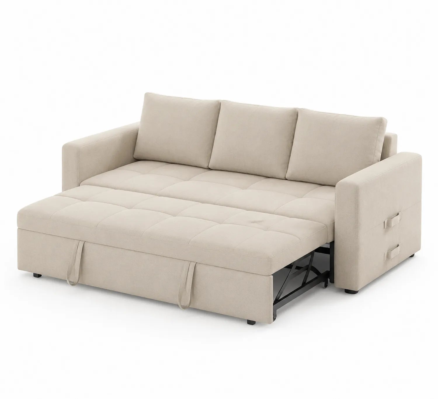 Canapé-lit en tissu Beige avec Rangement
